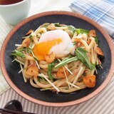 ツナと水菜のガリバタしょうゆうどん